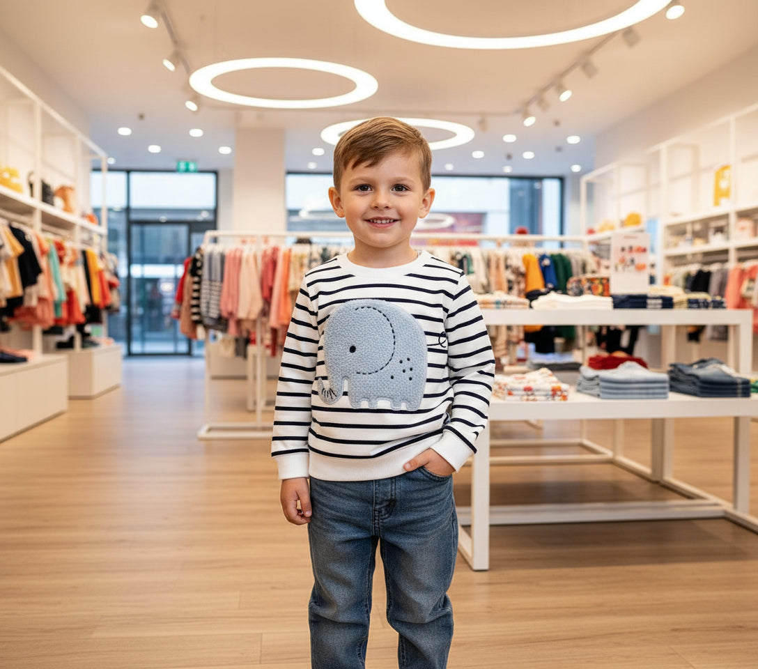 Cute Elephant Print Sweatshirt + Pant