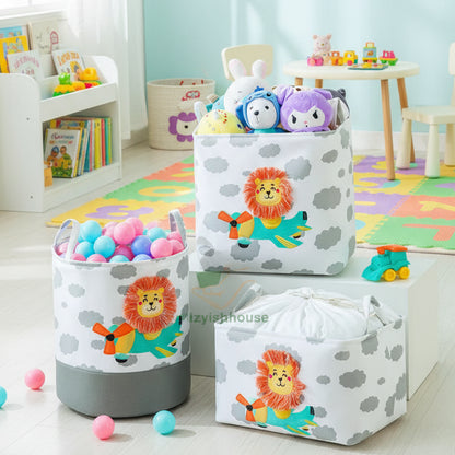 Folding Linen Storage Baskets With Handle