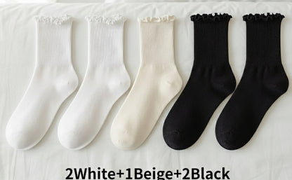 5Prs Warm and Comfortable Middle Tube Socks
