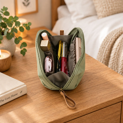 Partitioned Large Capacity Cosmetic Bags