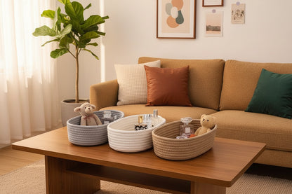 Rope Woven Organize Storage Baskets