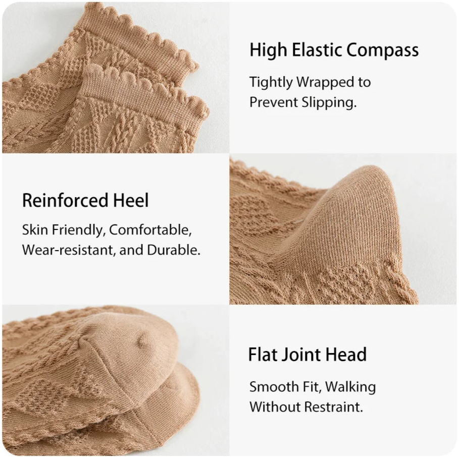 6Prs Women Cotton Simple Short Socks