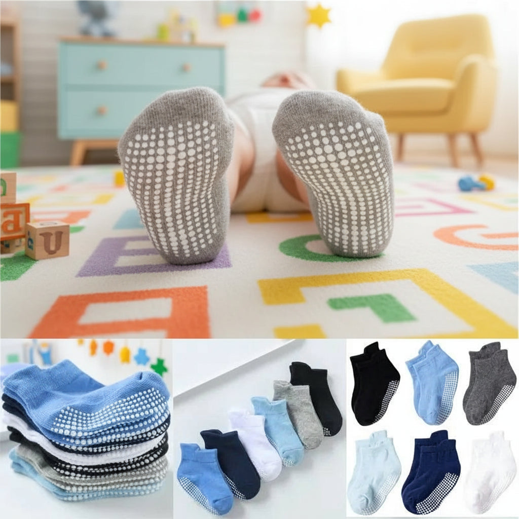 Lot de 6 paires de chaussettes courtes colorées pour bébés