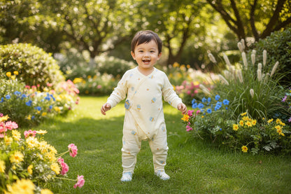 Cartoon Printed Cotton Rompers