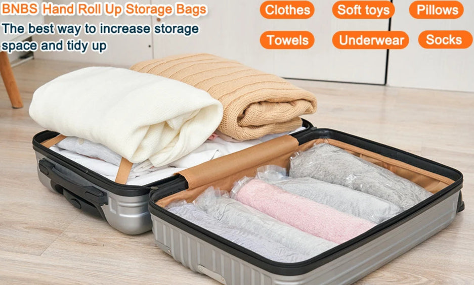 أكياس تخزين مضغوطة بتفريغ الهواء