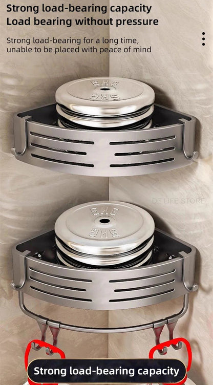 1-2PCS Bathroom Corner Shelves With Plastic Hook Towel Bars