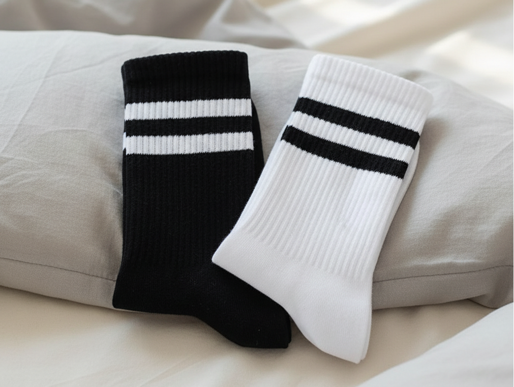 6Prs Black and White Comfortable Short Socks