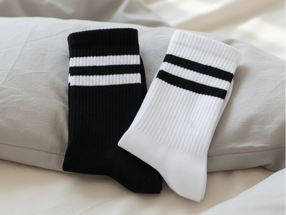 6Prs Black and White Comfortable Short Socks