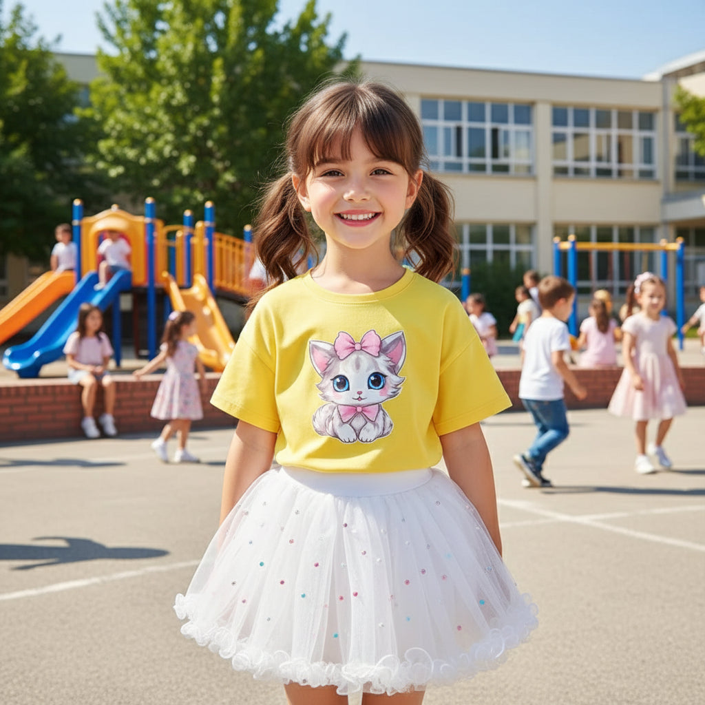 Girl Summer Cute Cartoon Sweatshirts and Skirts