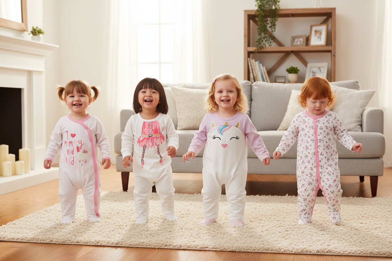 3 or 4 Pieces Unisex Cute Cartoons Bodysuits