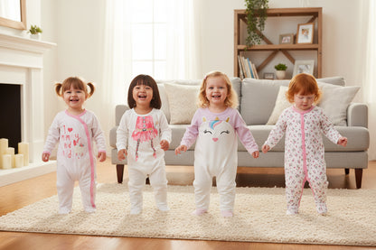 3 or 4 Pieces Unisex Cute Cartoons Bodysuits