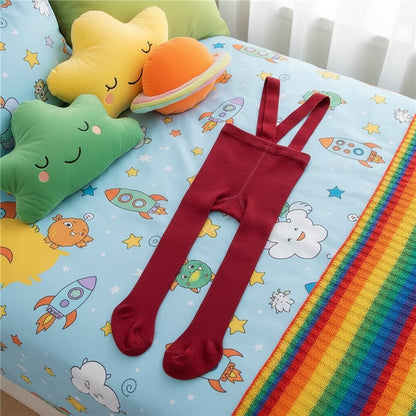 Unisex Casual Tights For Babies With Shoulder Straps