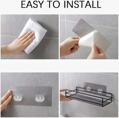 No-Drill Storage Rack Bathroom Shelves