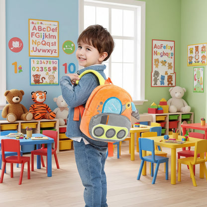 Engineering Vehicles Cartoon Kids Backpacks Bags