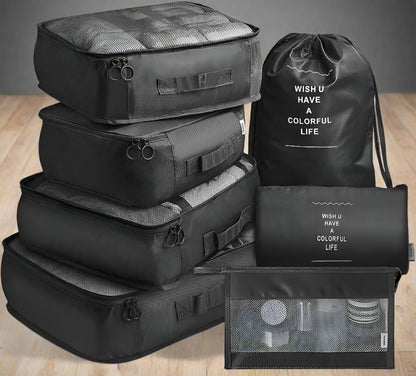 7-Pieces Set of Packing Organizers That Organize Wears/Shoes in The Luggage Bag