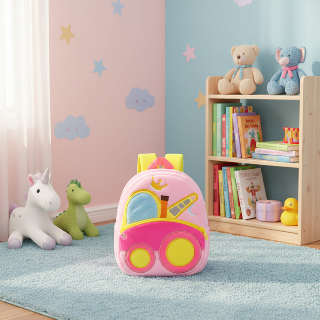 Engineering Vehicles Cartoon Kids Backpacks Bags