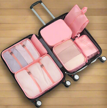 7-Pieces Set of Packing Organizers That Organize Wears/Shoes in The Luggage Bag