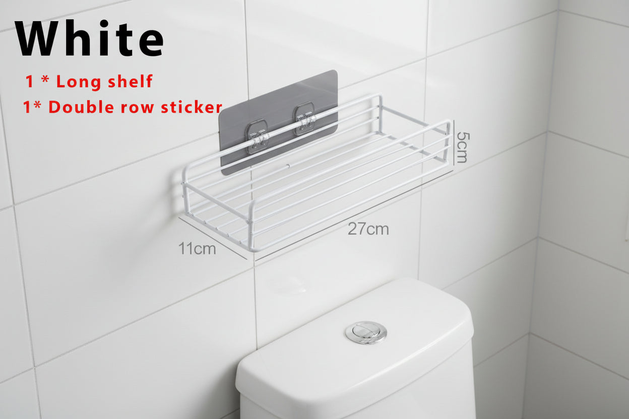 No-Drill Storage Rack Bathroom Shelves