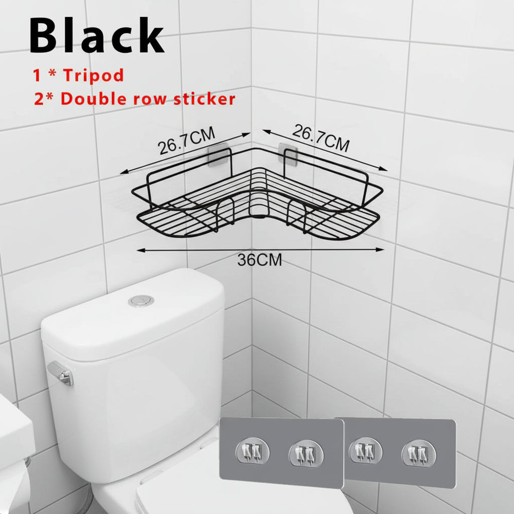 No-Drill Storage Rack Bathroom Shelves