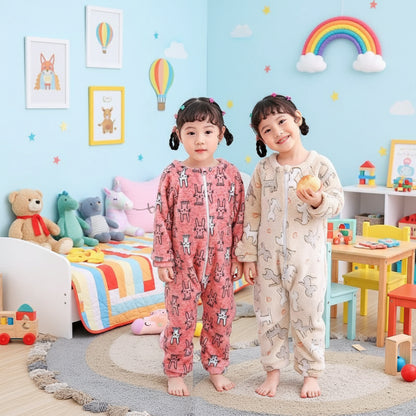 Kids Long Sleeve Cartoon Rompers