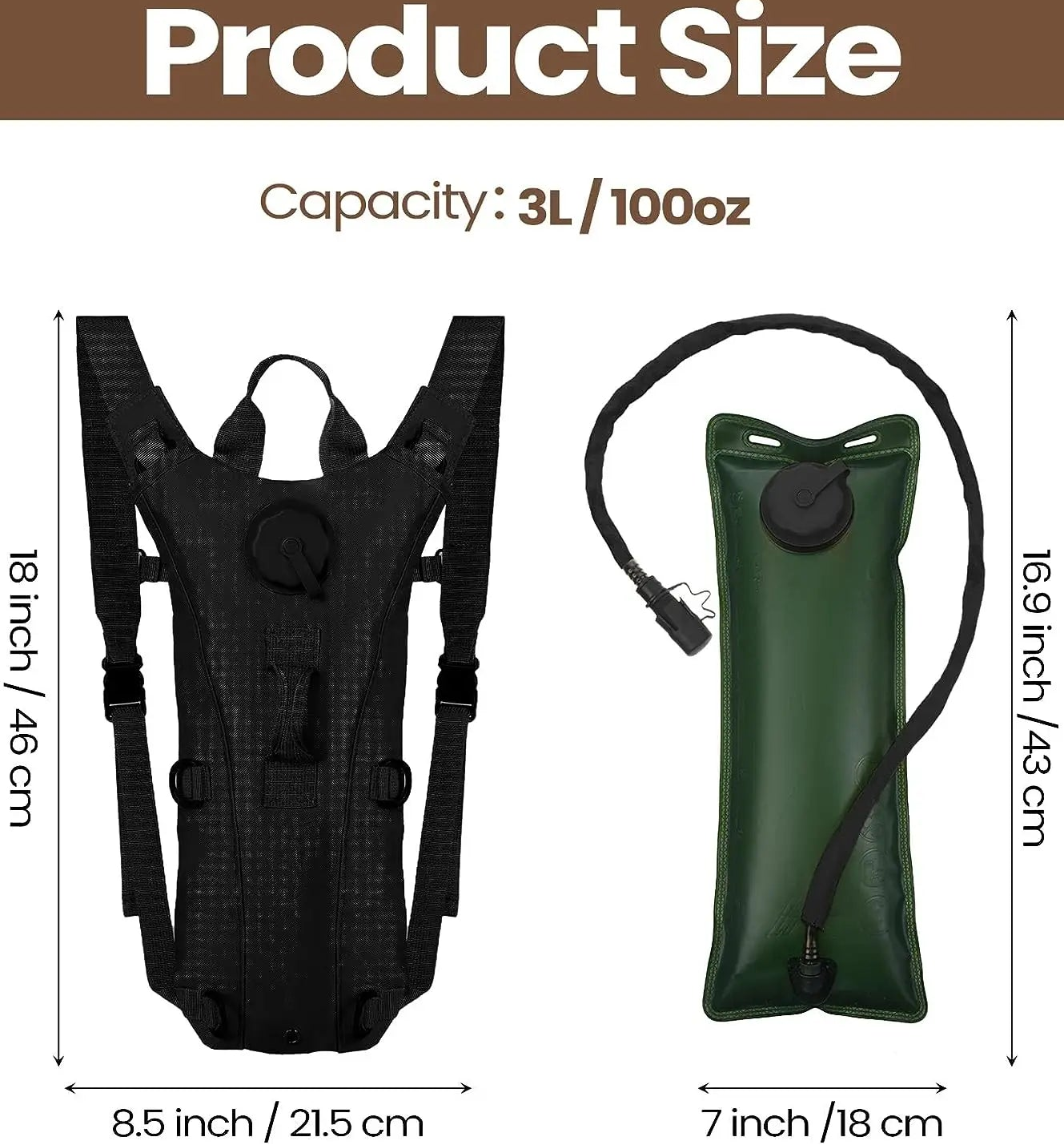 Hydration Bags With 3L Bladder