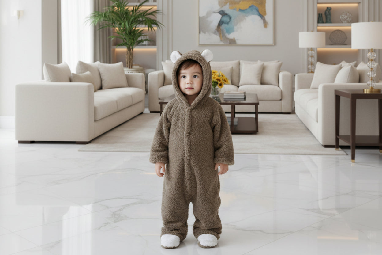 Bear Style Hooded Rompers