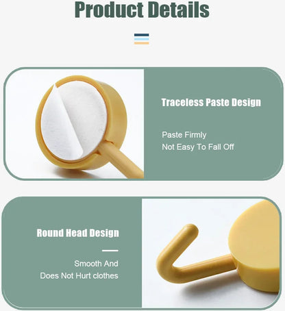 10Pcs Self Adhesive Wall Hooks Strong Without Drilling