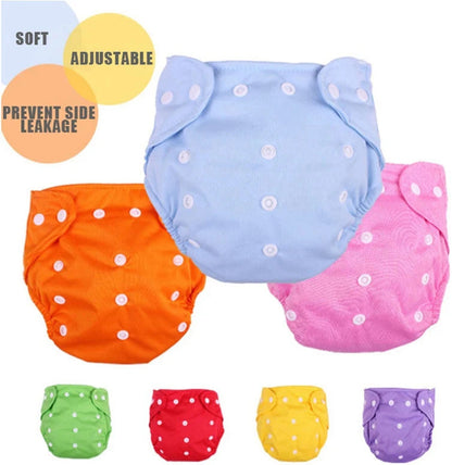 حفاضات أطفال قابلة لإعادة الاستخدام بأزرار ملونة