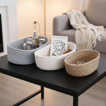 Rope Woven Organize Storage Baskets