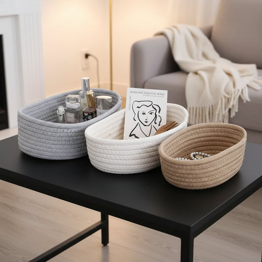 Rope Woven Organize Storage Baskets