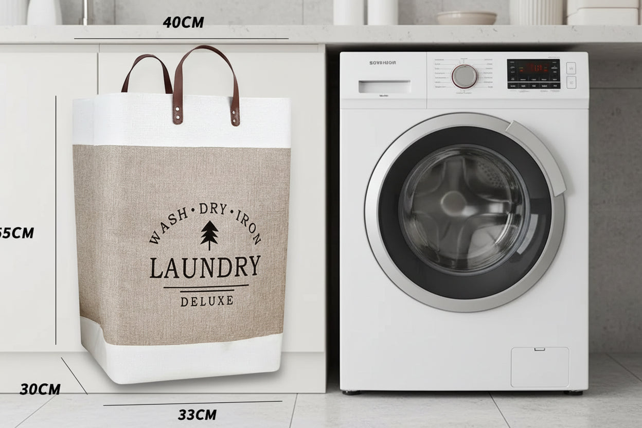 Large Capacity Beige White Laundry Baskets