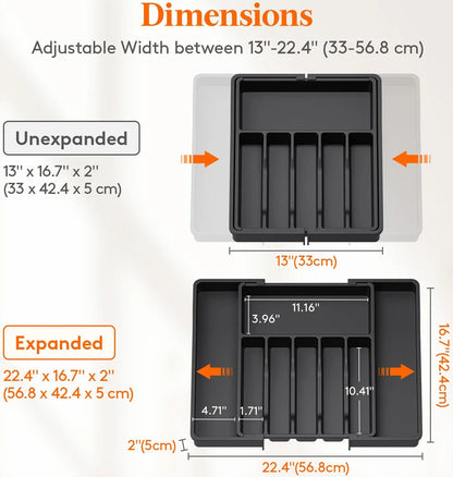 8 Grids Adjustable Kitchen Storage Organizer Trays