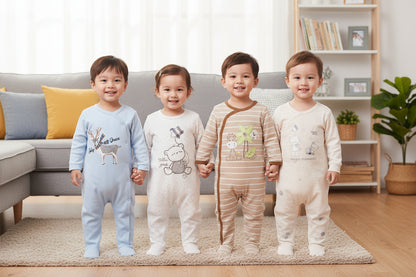 3 or 4 Pieces Unisex Cute Cartoons Bodysuits