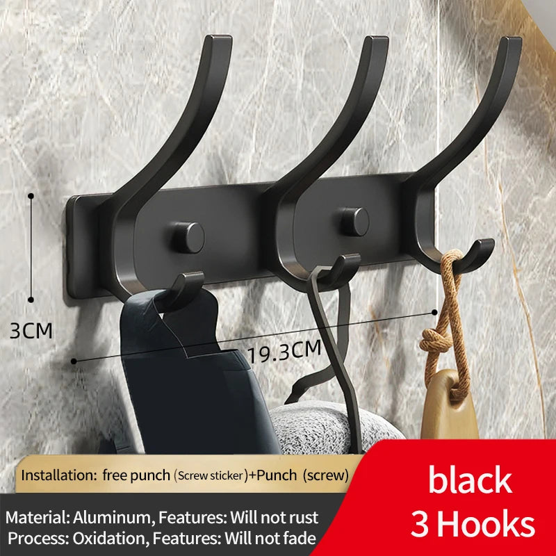 Black/White Folding Robe Hooks