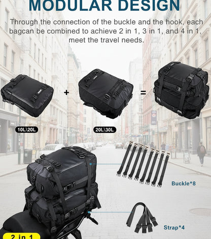 حقائب دراجات نارية سوداء