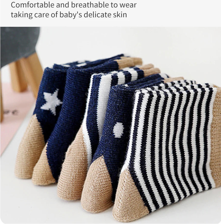 5Prs Cartoon Kids Short Socks