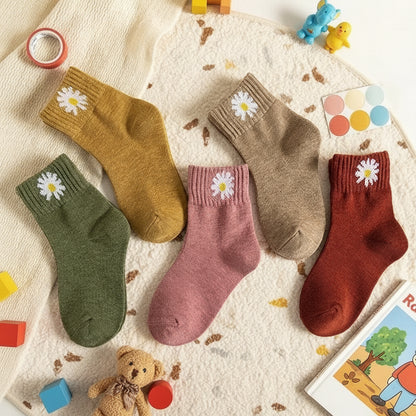 Chaussettes montantes à motifs ours/fleurs (5 paires)