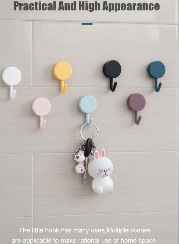 10Pcs Self Adhesive Wall Hooks Strong Without Drilling