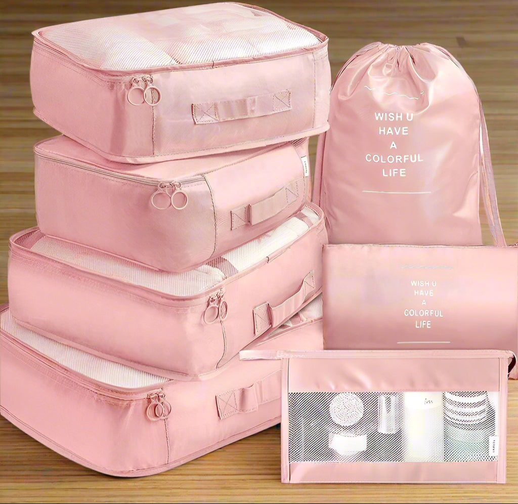7-Pieces Set of Packing Organizers That Organize Wears/Shoes in The Luggage Bag