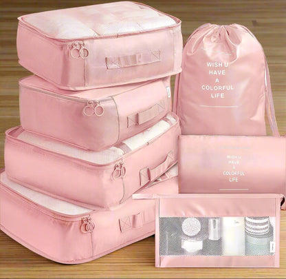 7-Pieces Set of Packing Organizers That Organize Wears/Shoes in The Luggage Bag