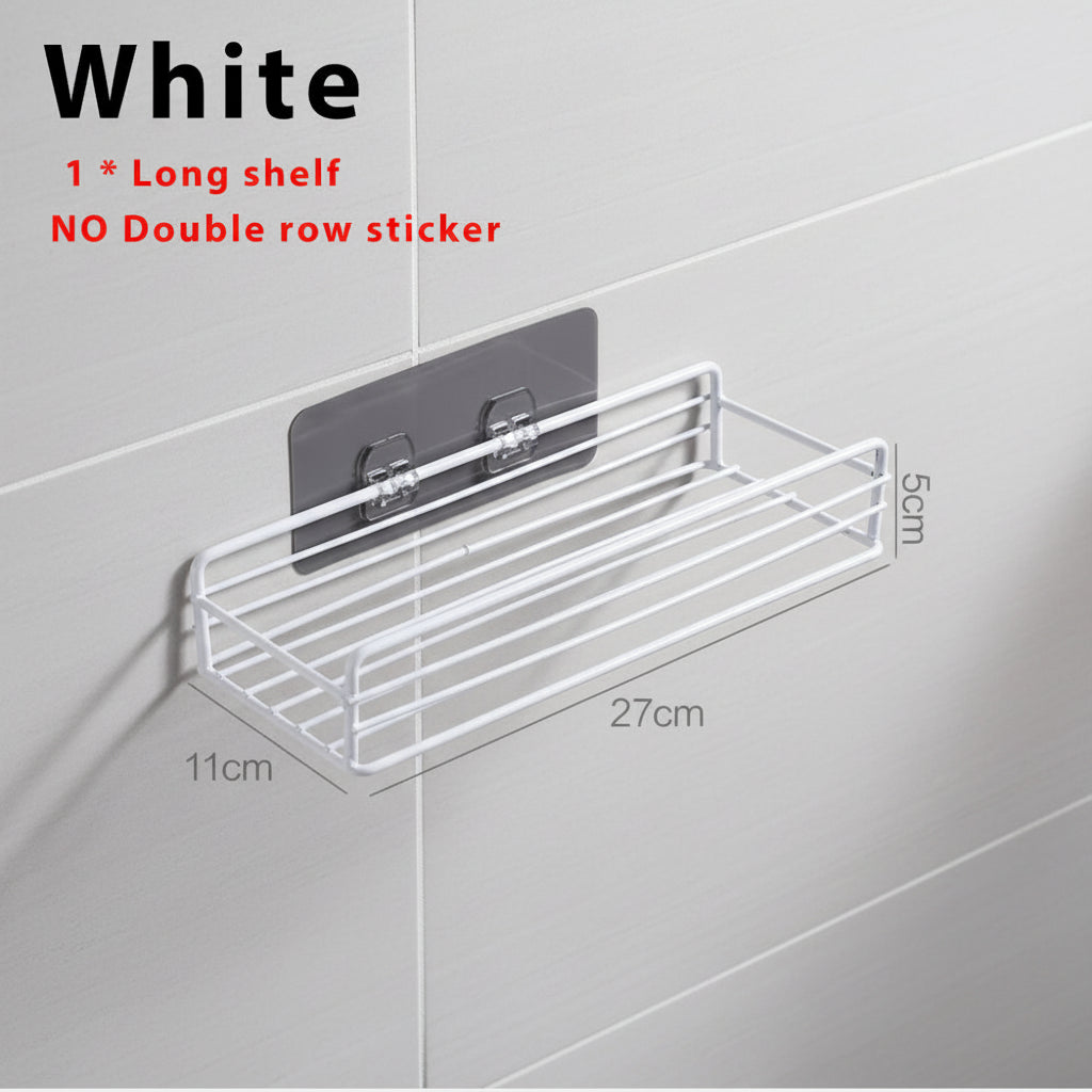 No-Drill Storage Rack Bathroom Shelves