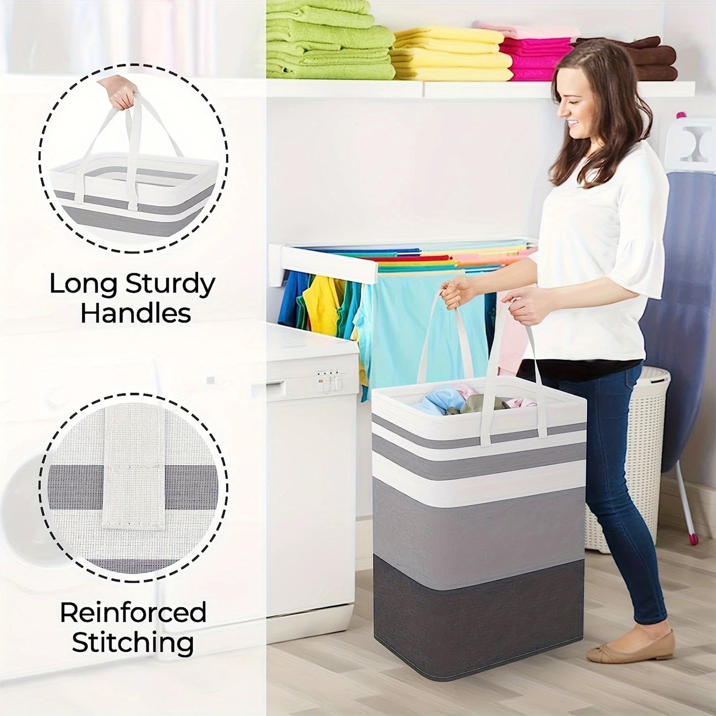 75L Durable Laundry Baskets With Handles