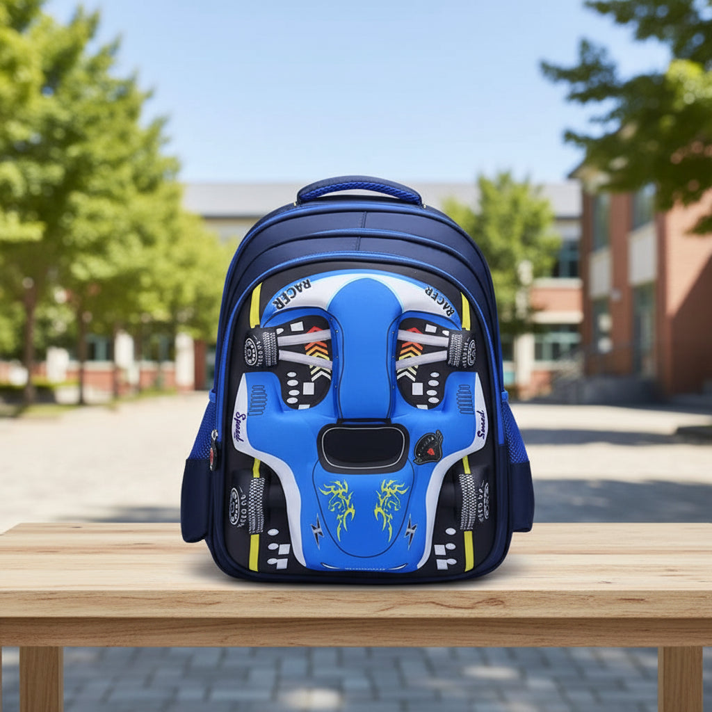 Racer 3D Cars Lightweight Backpacks Bags