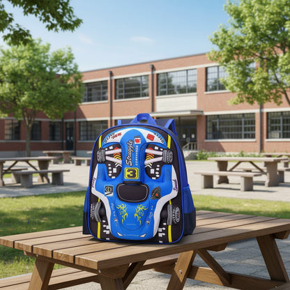 Racer 3D Cars Lightweight Backpacks Bags