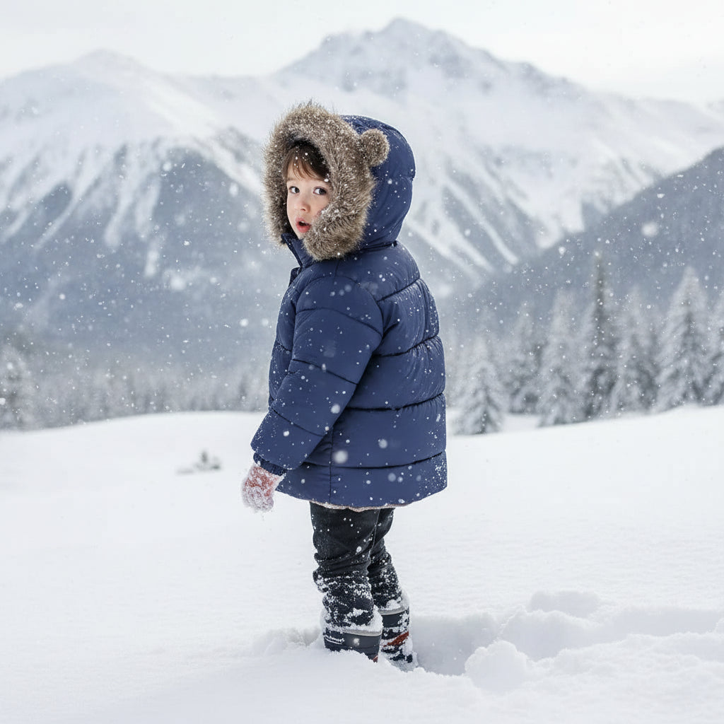 سترات أطفال سميكة بغطاء للرأس