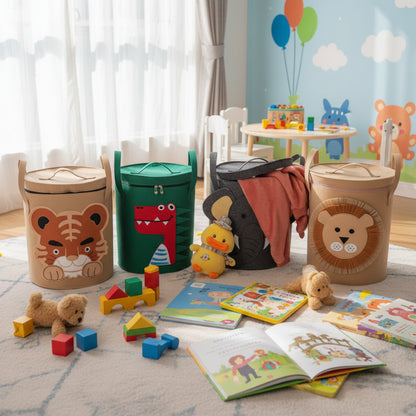 Cartoon Animals Large Capacity Storage Baskets