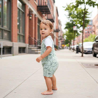 Elephants Cartoon Romper