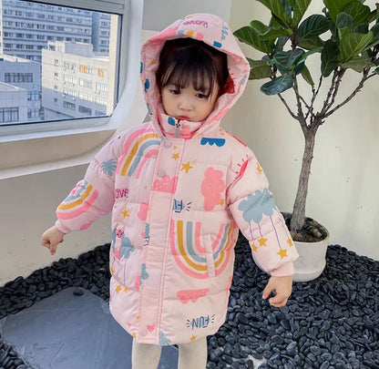 Fashionable Long Warm Hooded Jackets