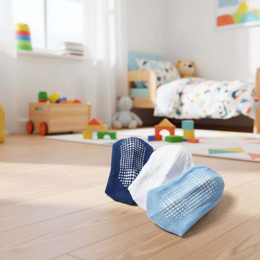 6Prs Anti-Slip Short Socks With Grips