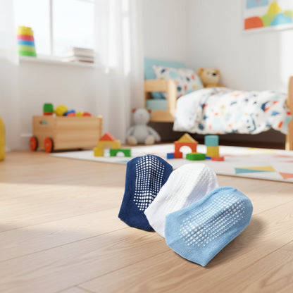 6Prs Anti-Slip Short Socks With Grips